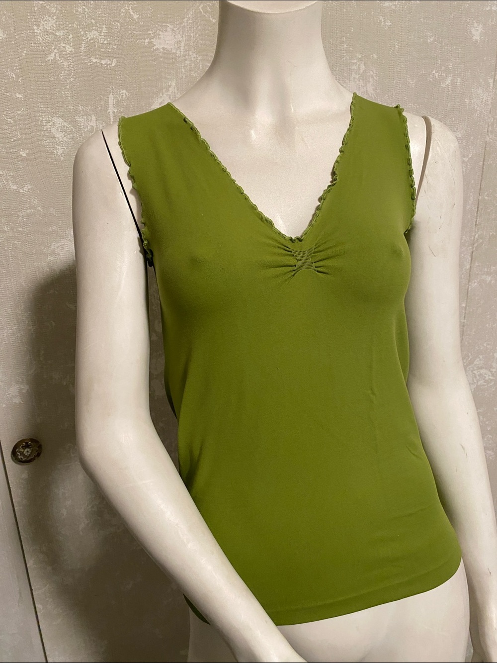 Barami  V-Neck Green sleeveless top